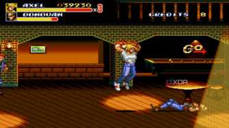 A screenshot from the arcade game Streets of Rage 2.