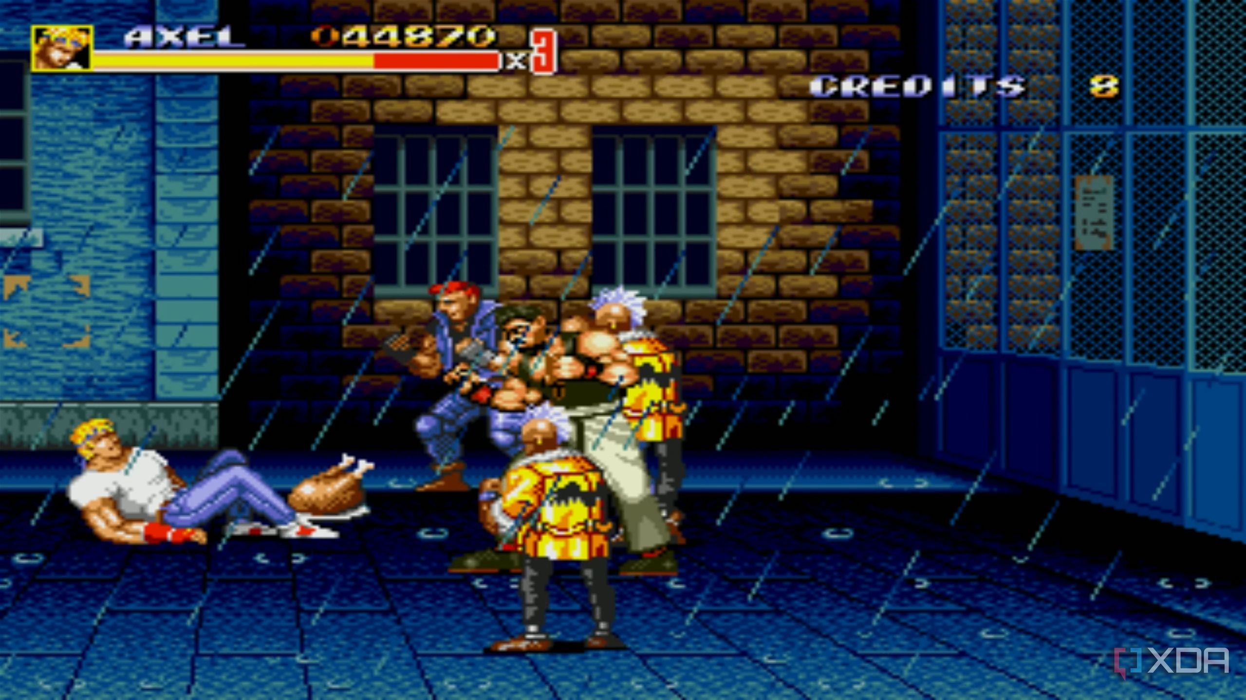 A screenshot from the arcade game Streets of Rage 2.