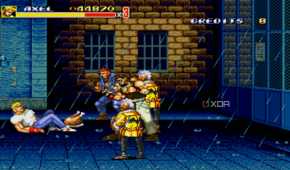 A screenshot from the arcade game Streets of Rage 2.