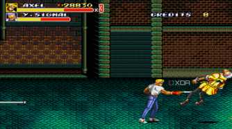 A screenshot from the arcade game Streets of Rage 2.