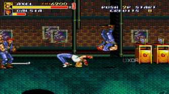 A screenshot from the arcade game Streets of Rage 2.