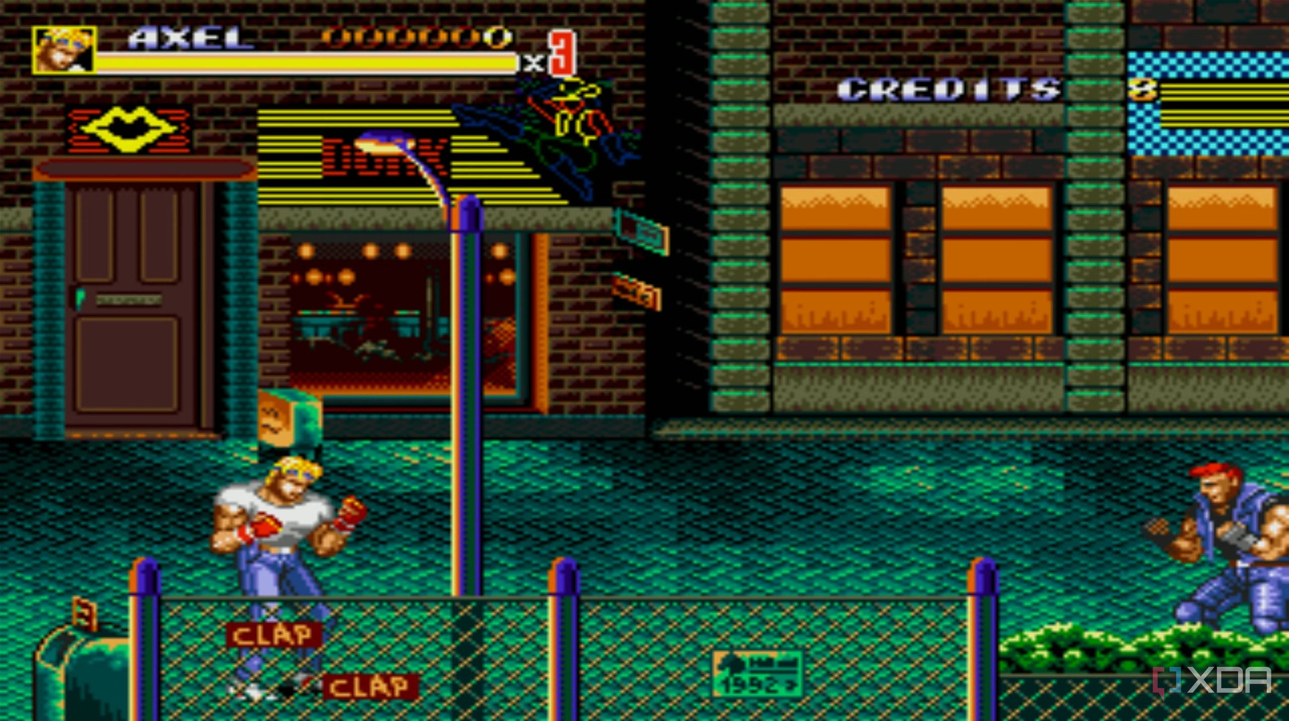 A screenshot from the arcade game Streets of Rage 2.