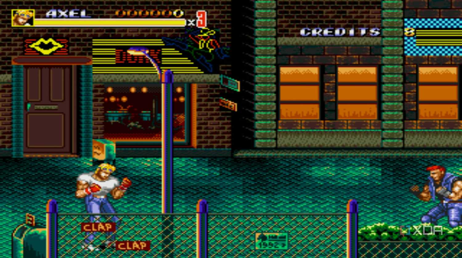 A screenshot from the arcade game Streets of Rage 2.