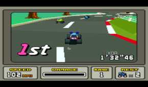 Screenshot of the SNES game Stunt Race FX.