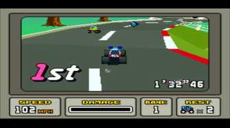 Screenshot of the SNES game Stunt Race FX.