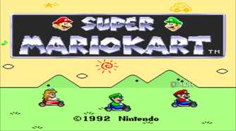 Title screen from the SNES game Super Mario Kart.