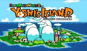 A screenshot from the 1995 SNES game Super Mario World 2: Yoshi's Island.