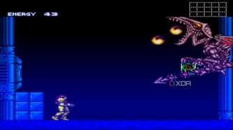 A screenshot from the 1994 SNES game Super Metroid.