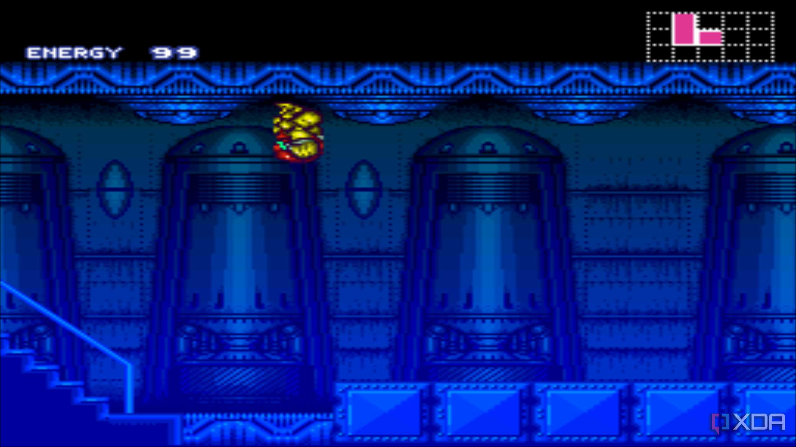 A screenshot from the 1994 SNES game Super Metroid.