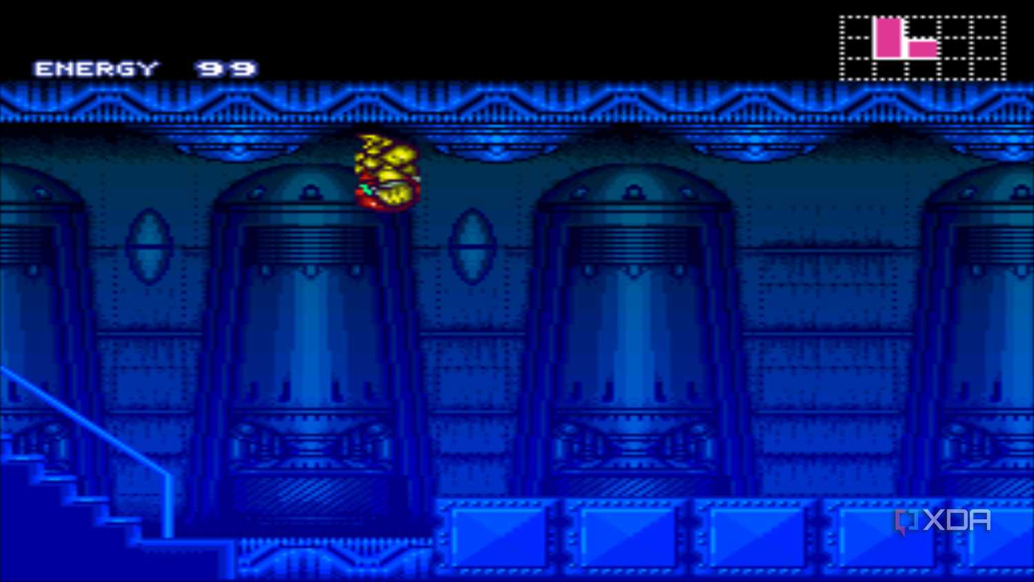 A screenshot from the 1994 SNES game Super Metroid.
