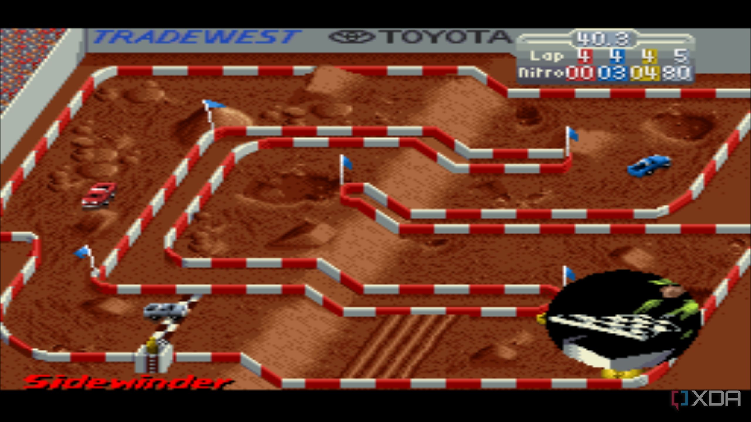 Screenshot from the SNES game Super Off Road.