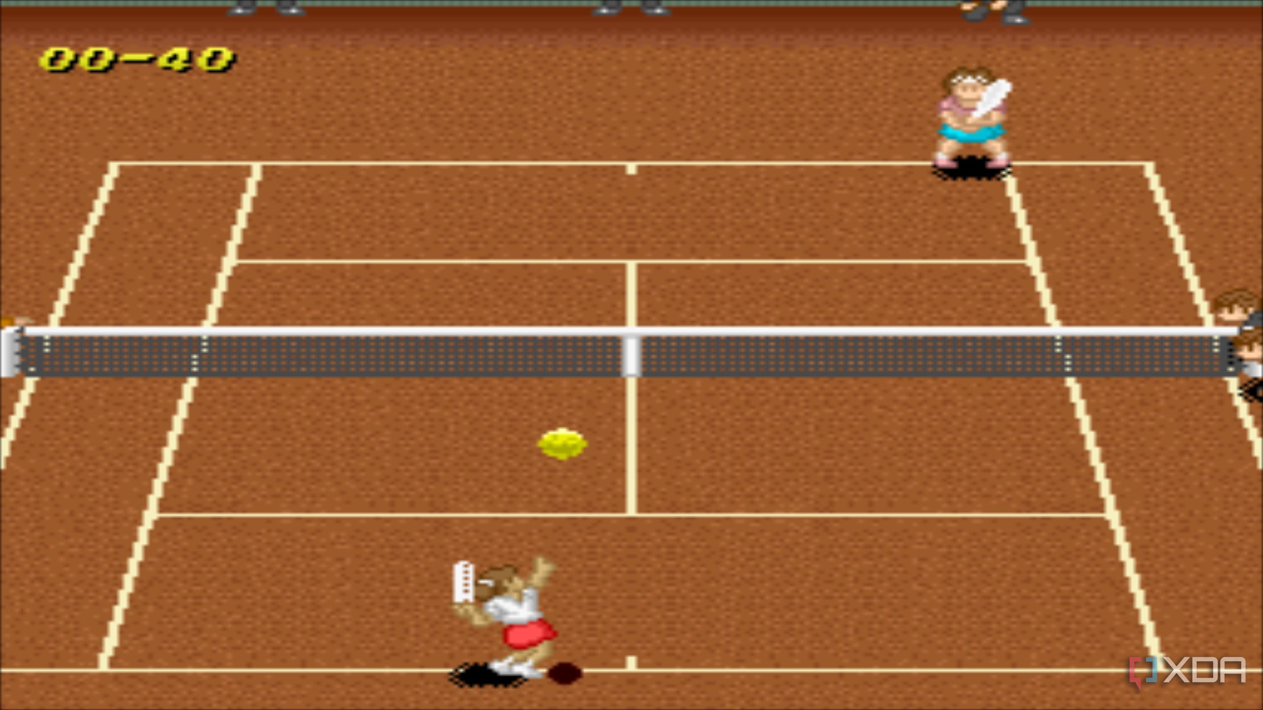 Screenshot from the SNES game Super Tennis.