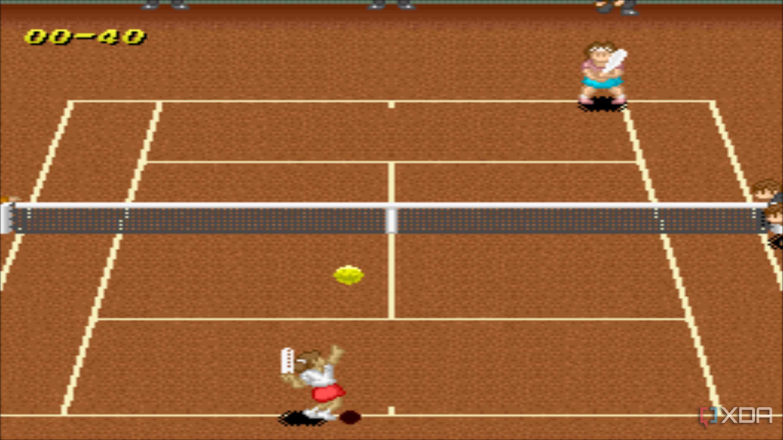 Screenshot from the SNES game Super Tennis.