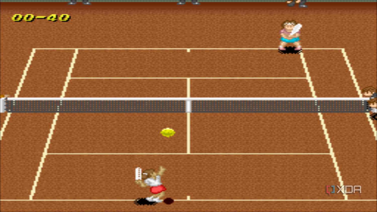 Screenshot from the SNES game Super Tennis.