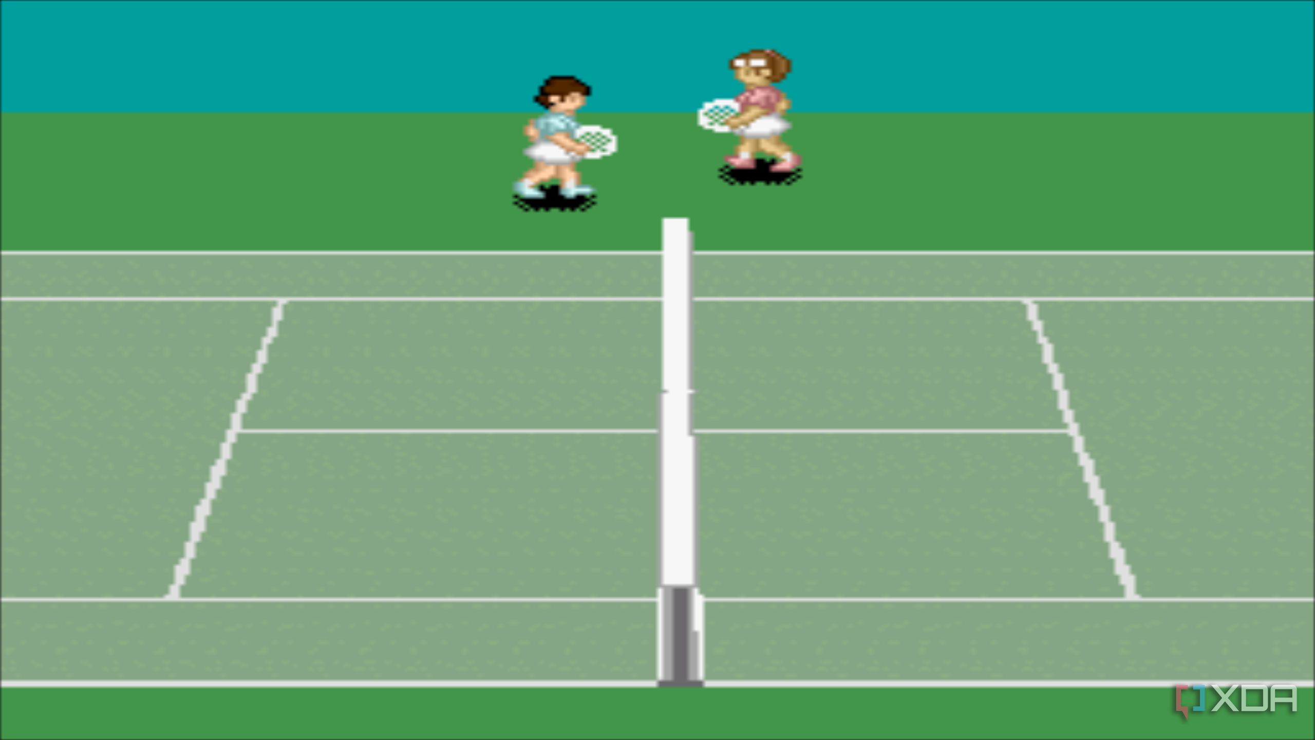 Screenshot from the SNES game Super Tennis.