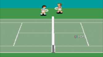 Screenshot from the SNES game Super Tennis.