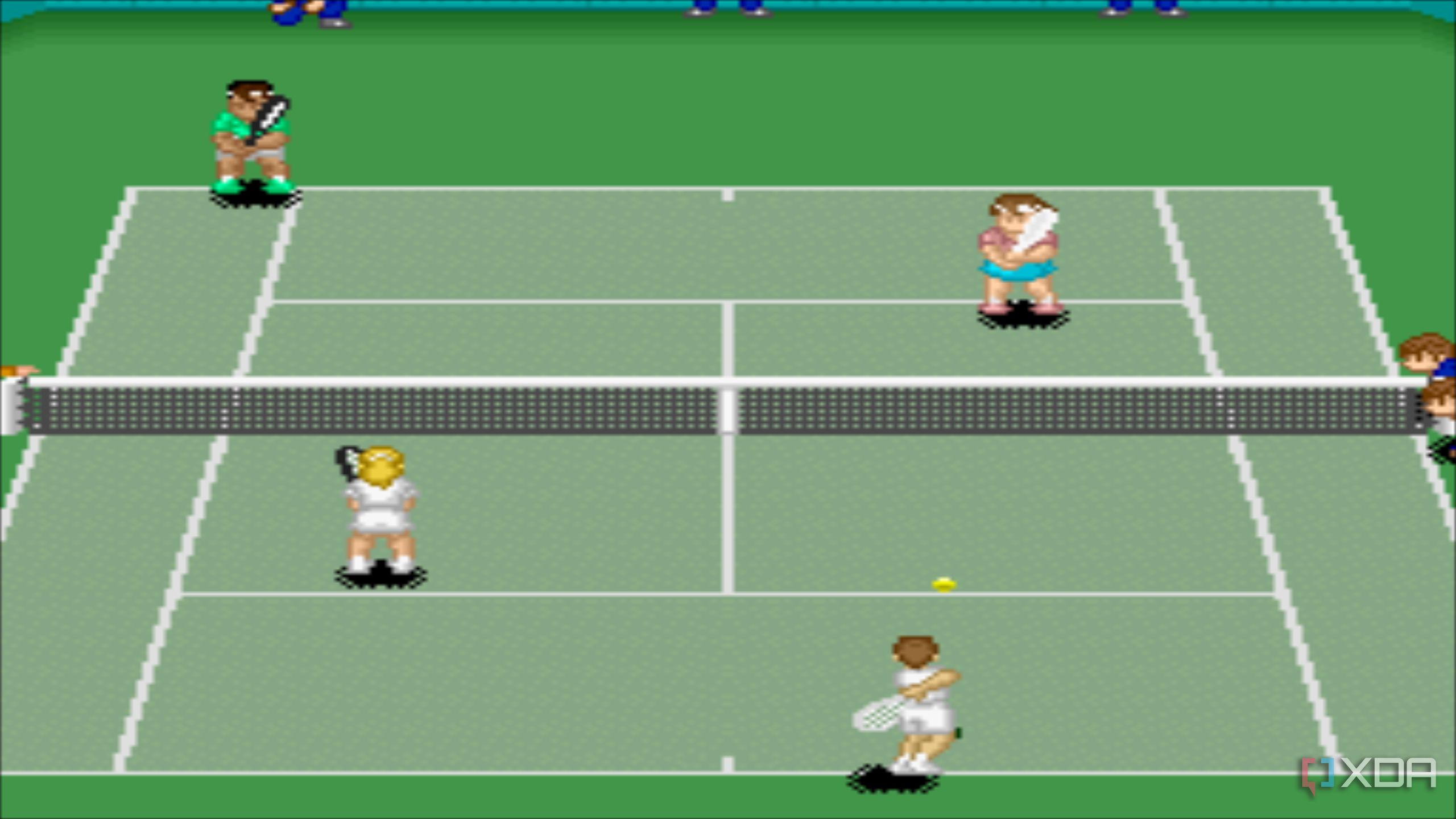 Screenshot from the SNES game Super Tennis.