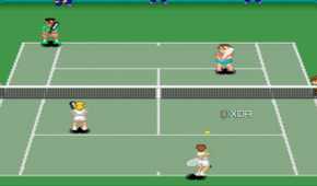 Screenshot from the SNES game Super Tennis.