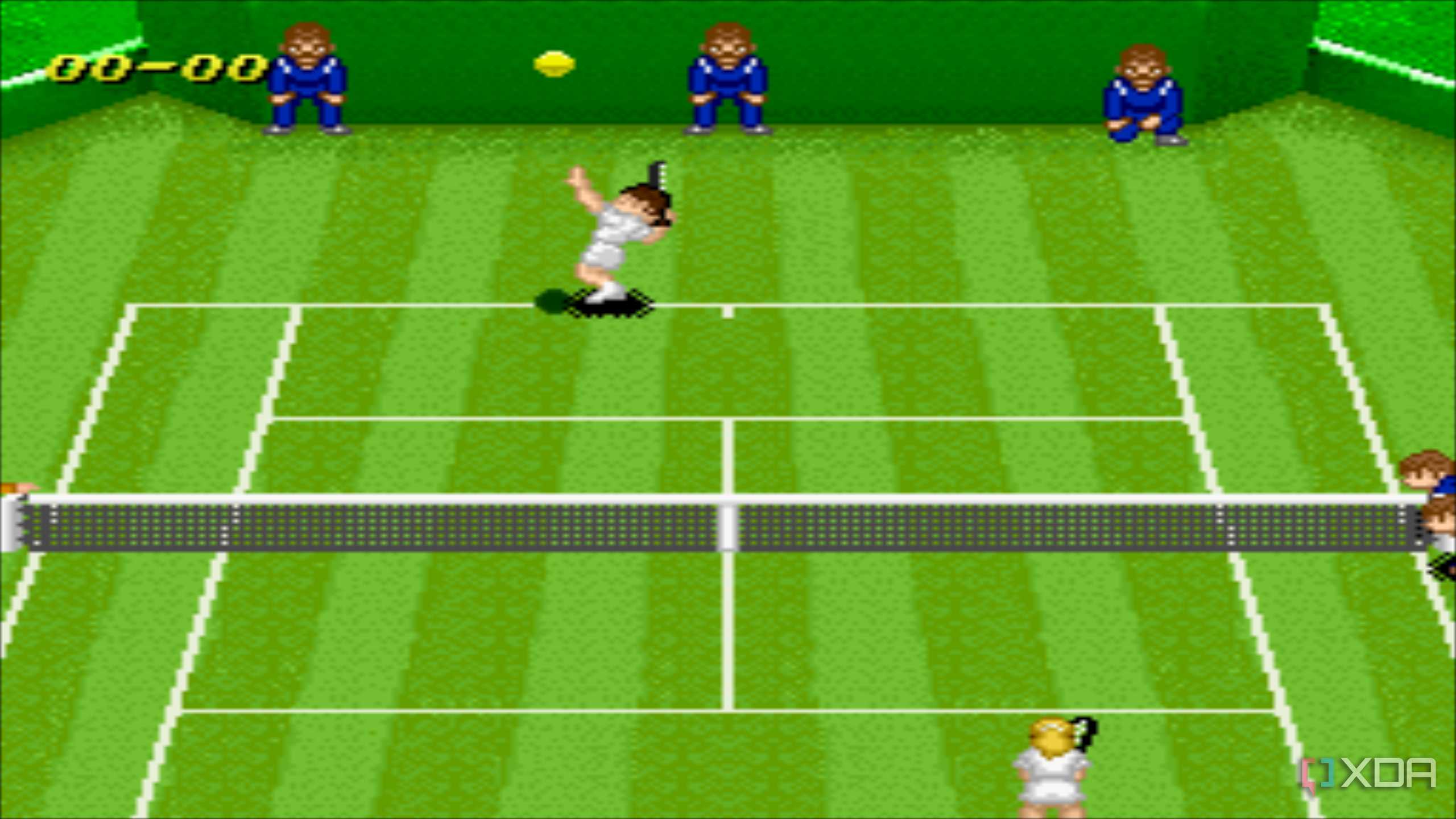 Screenshot from the SNES game Super Tennis.