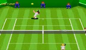 Screenshot from the SNES game Super Tennis.