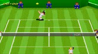 Screenshot from the SNES game Super Tennis.