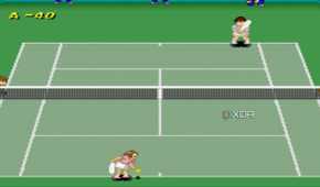 Screenshot from the SNES game Super Tennis.