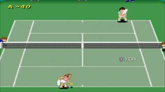 Screenshot from the SNES game Super Tennis.