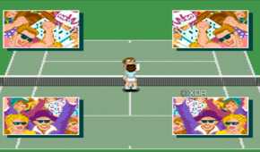 Screenshot from the SNES game Super Tennis.