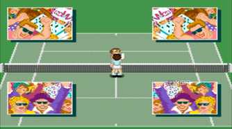 Screenshot from the SNES game Super Tennis.