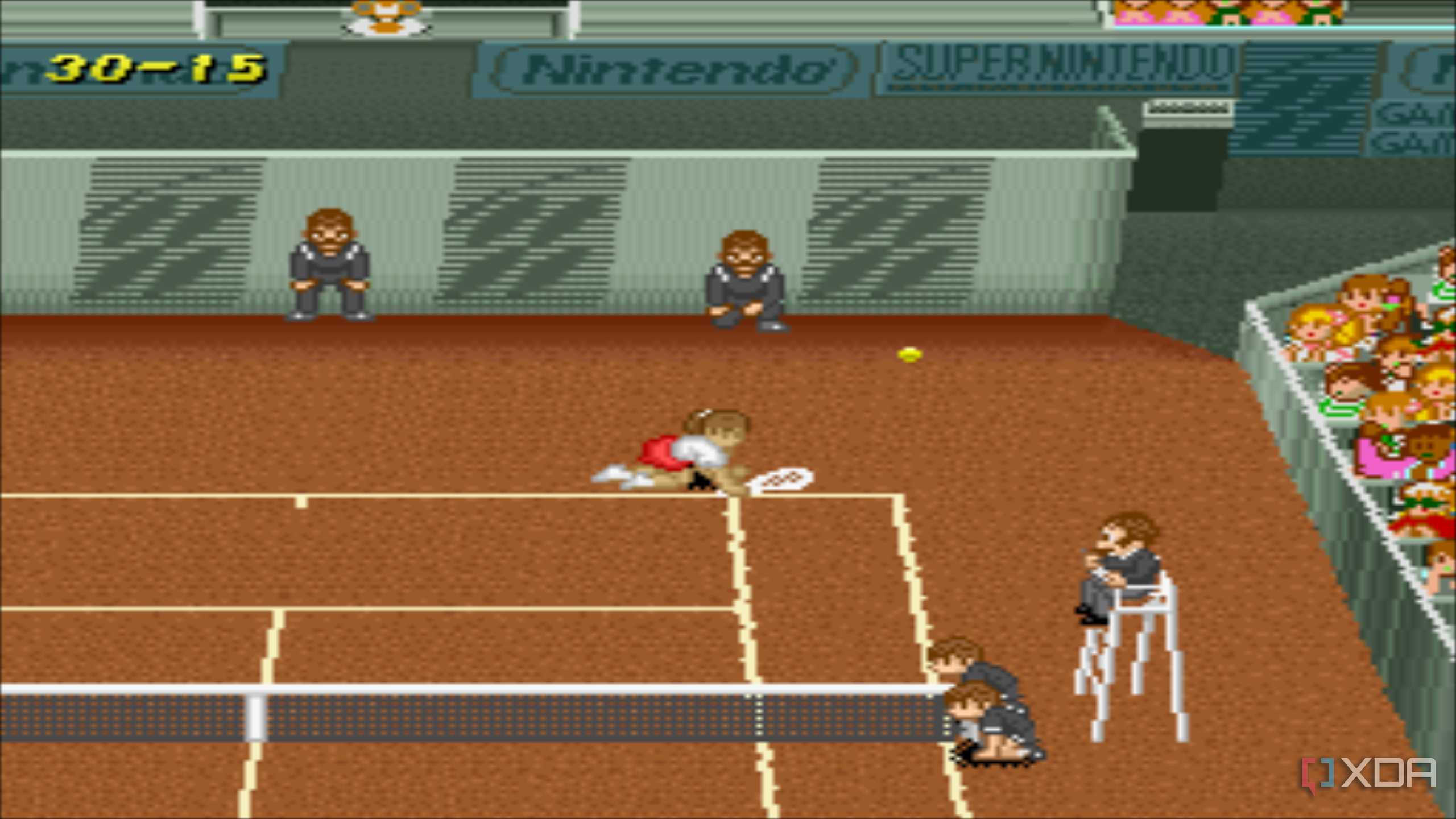 Screenshot from the SNES game Super Tennis.