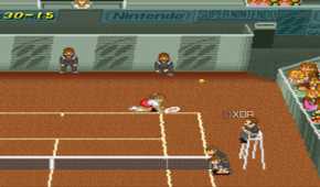 Screenshot from the SNES game Super Tennis.