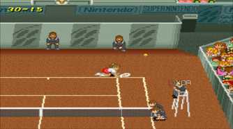 Screenshot from the SNES game Super Tennis.