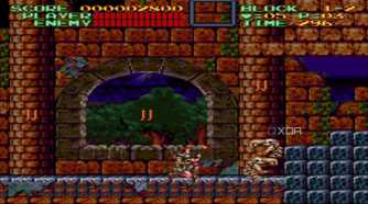 A screenshot from the 1991 SNES game Super Castlevania IV.