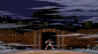 A screenshot from the 1991 SNES game Super Castlevania IV.