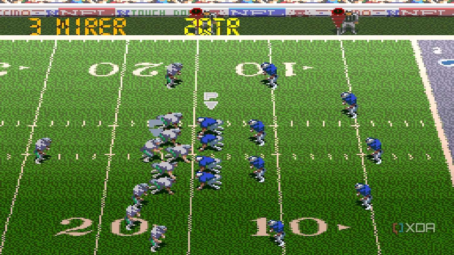 Screenshot from the SNES game Tecmo Super Bowl III.