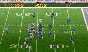 Screenshot from the SNES game Tecmo Super Bowl III.