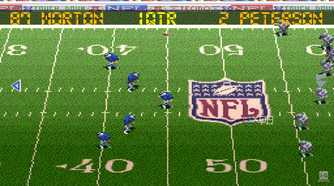Screenshot from the SNES game Tecmo Super Bowl III.
