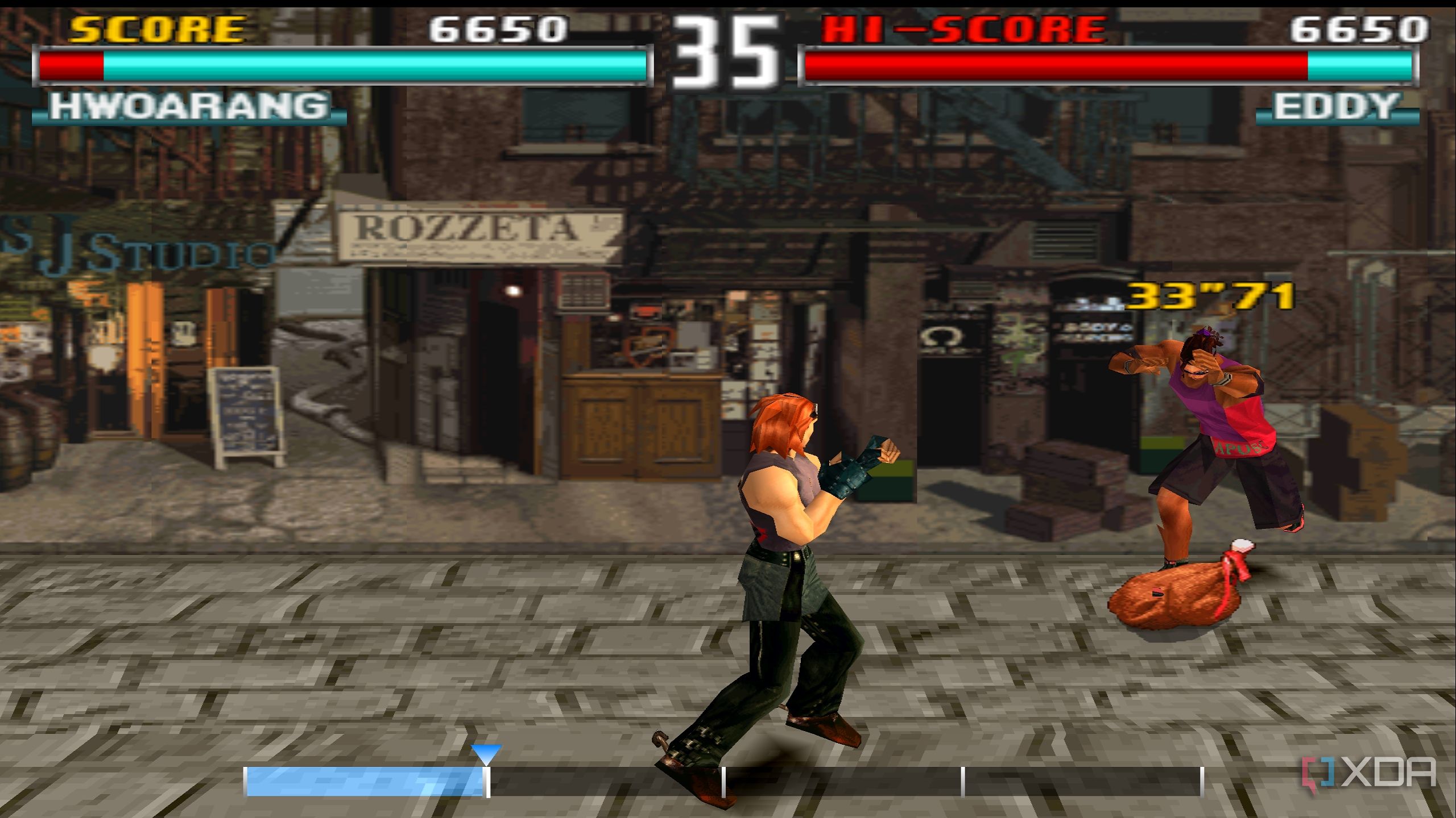 A screenshot from the Force Mode of Tekken 3.