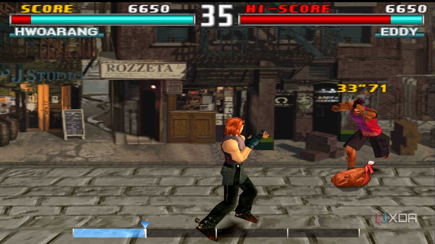 A screenshot from the Force Mode of Tekken 3.