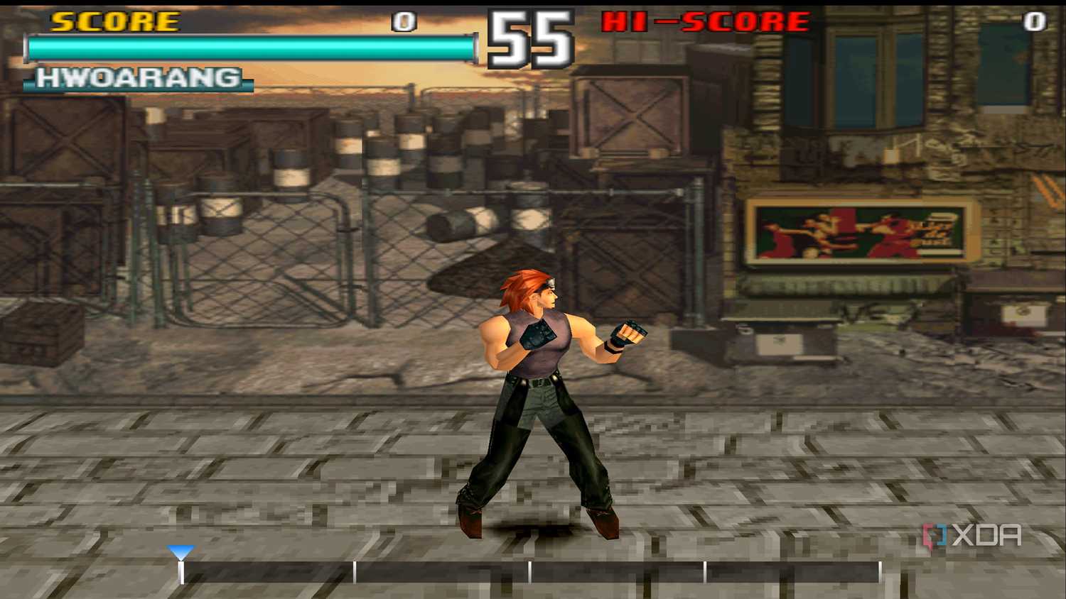 A screenshot from the Force Mode of Tekken 3.