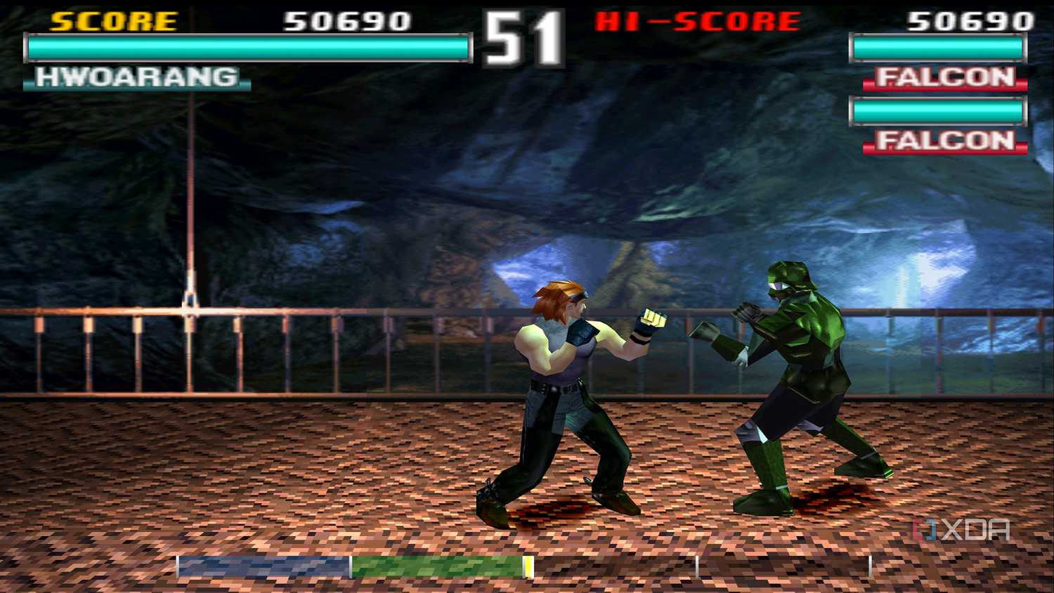 A screenshot from the Force Mode of Tekken 3.