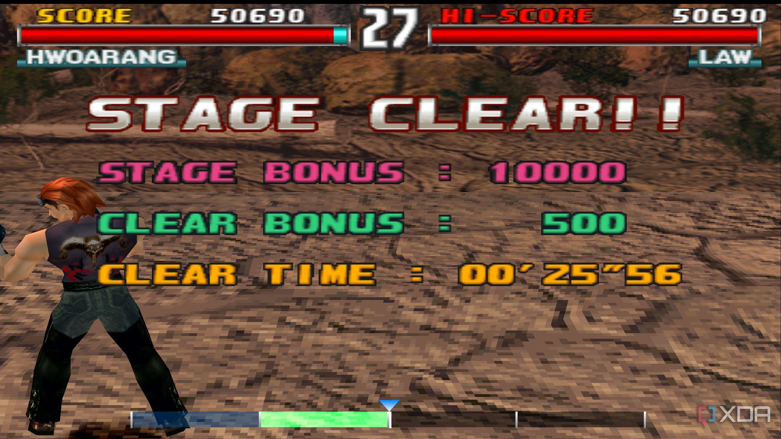 A screenshot from the Force Mode of Tekken 3.