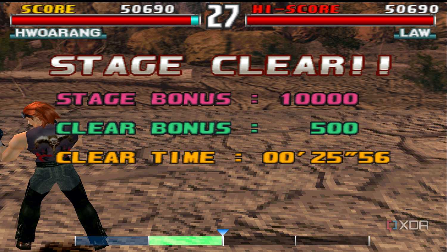 A screenshot from the Force Mode of Tekken 3.