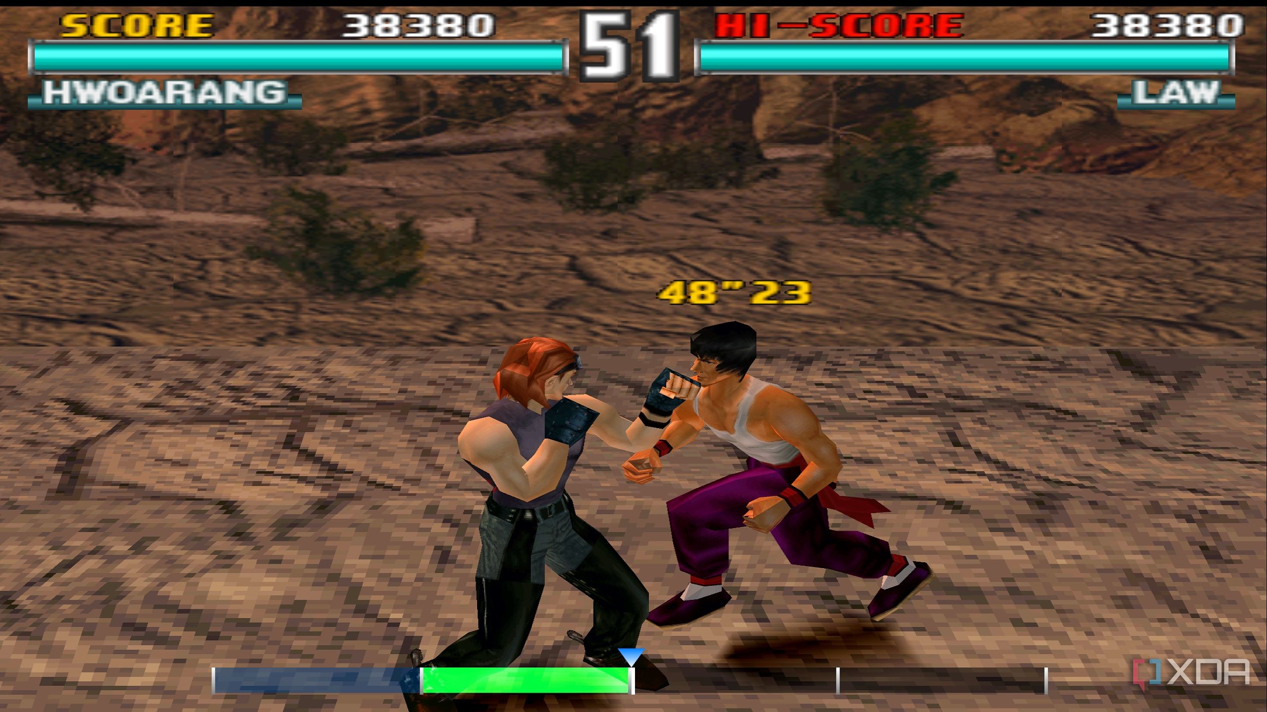 A screenshot from the Force Mode of Tekken 3.