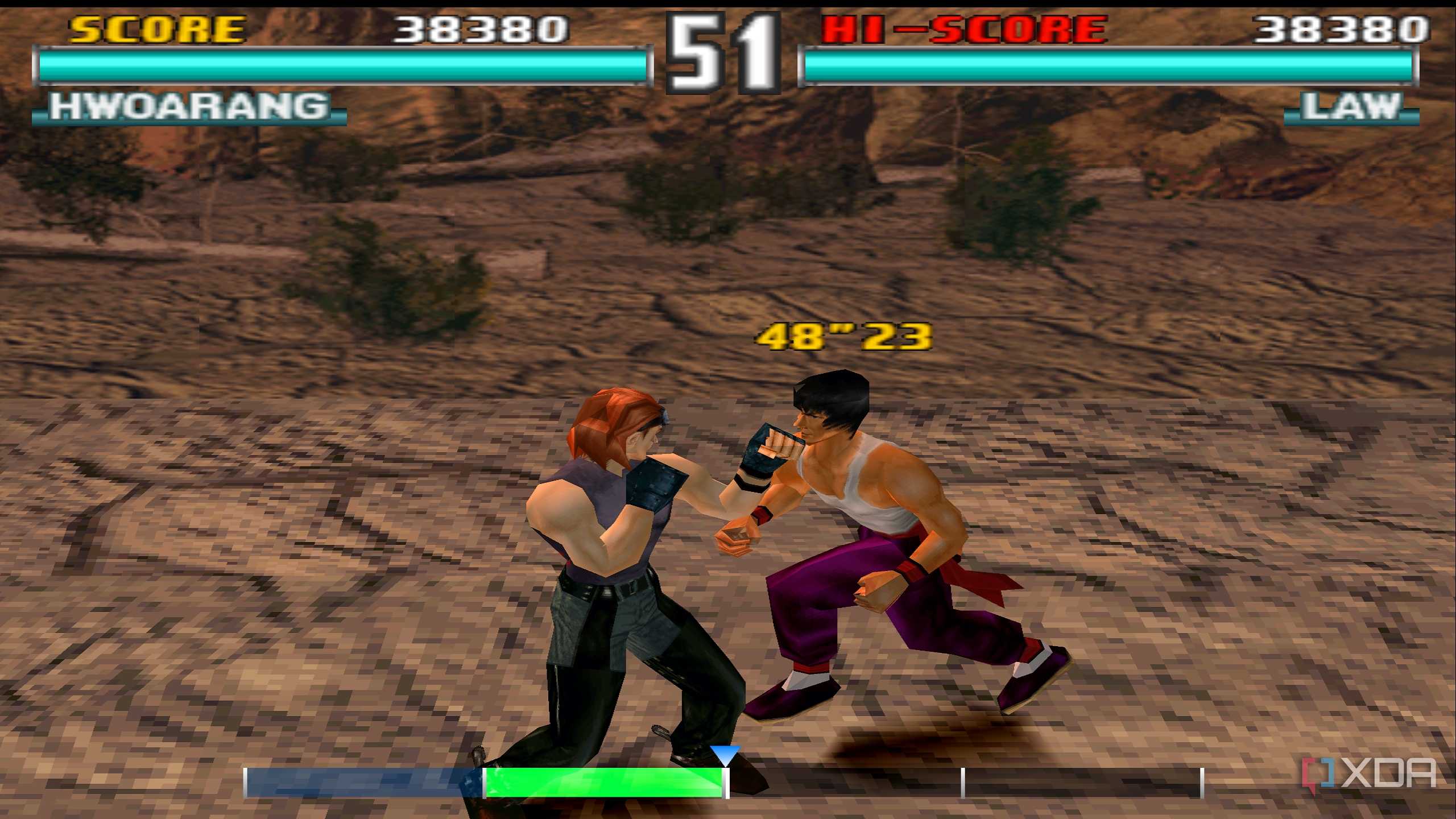 A screenshot from the Force Mode of Tekken 3.