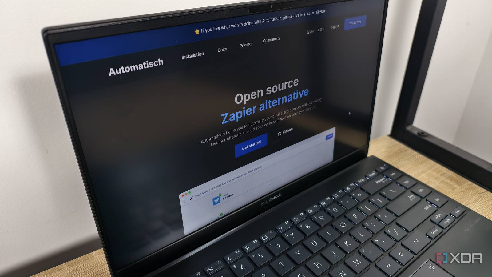 the automatisch website on a laptop
