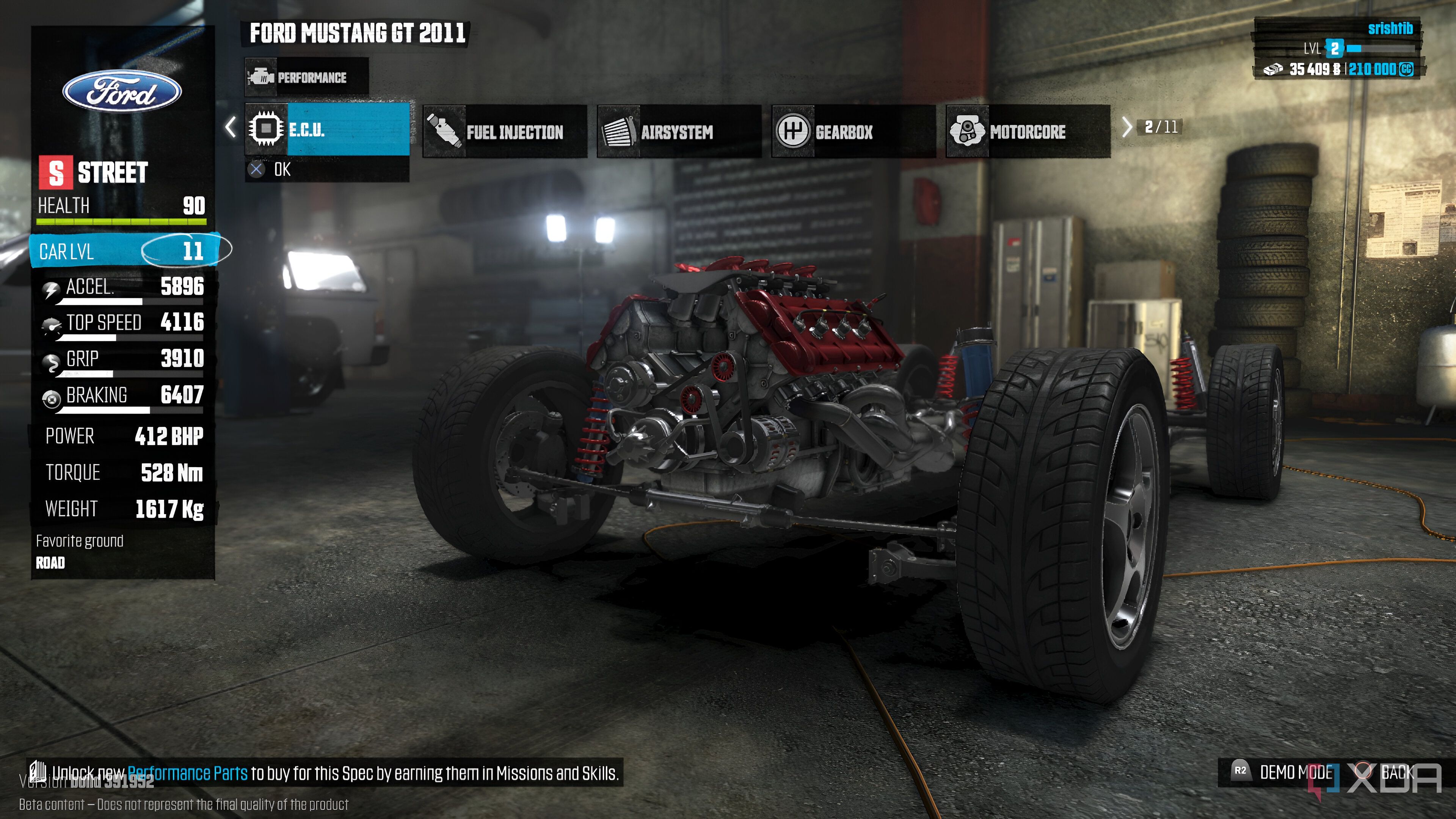 Screenshot from the crew running on PS4.