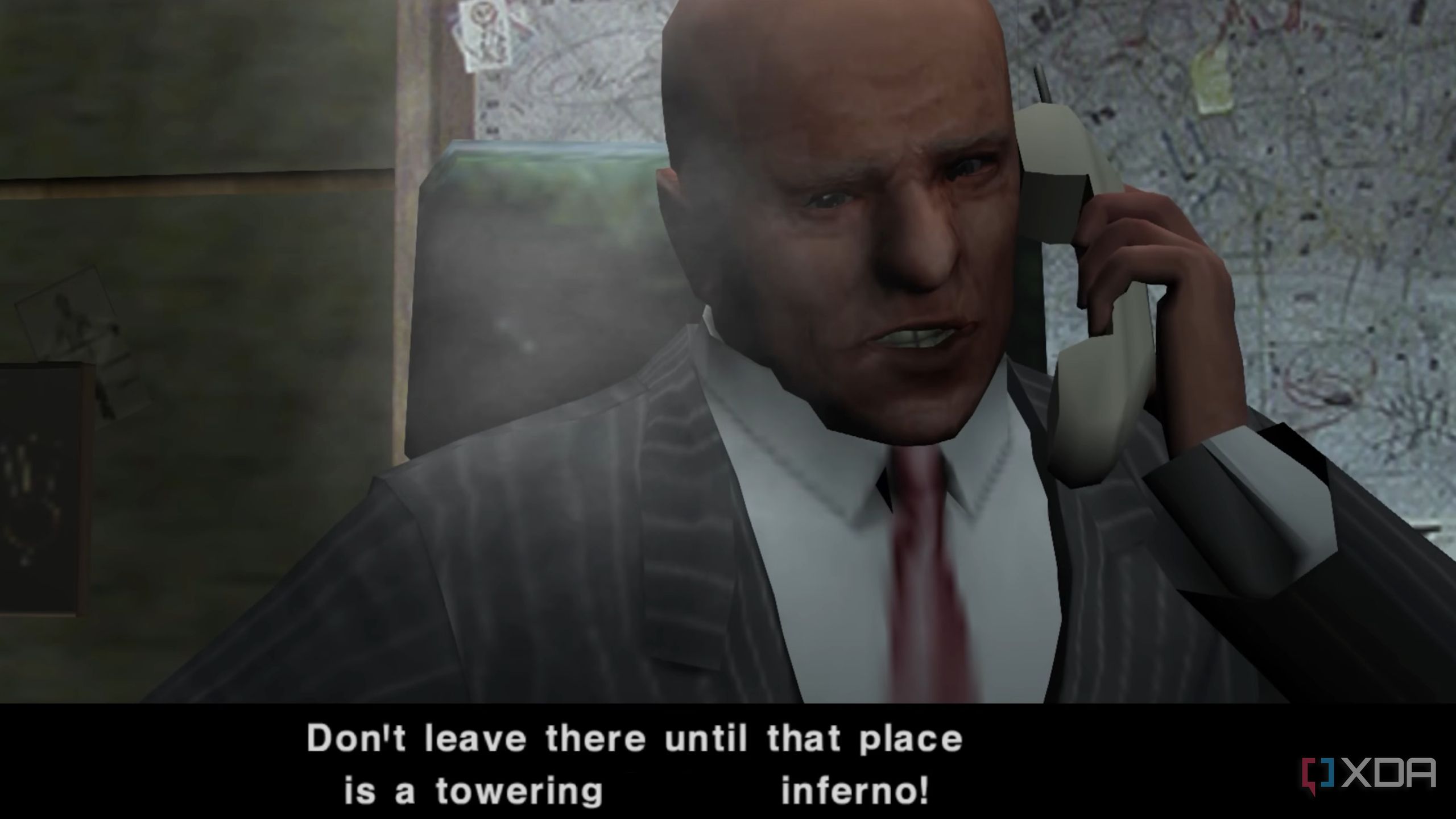 A screenshot from the 2002 PS2 game, The Getaway.