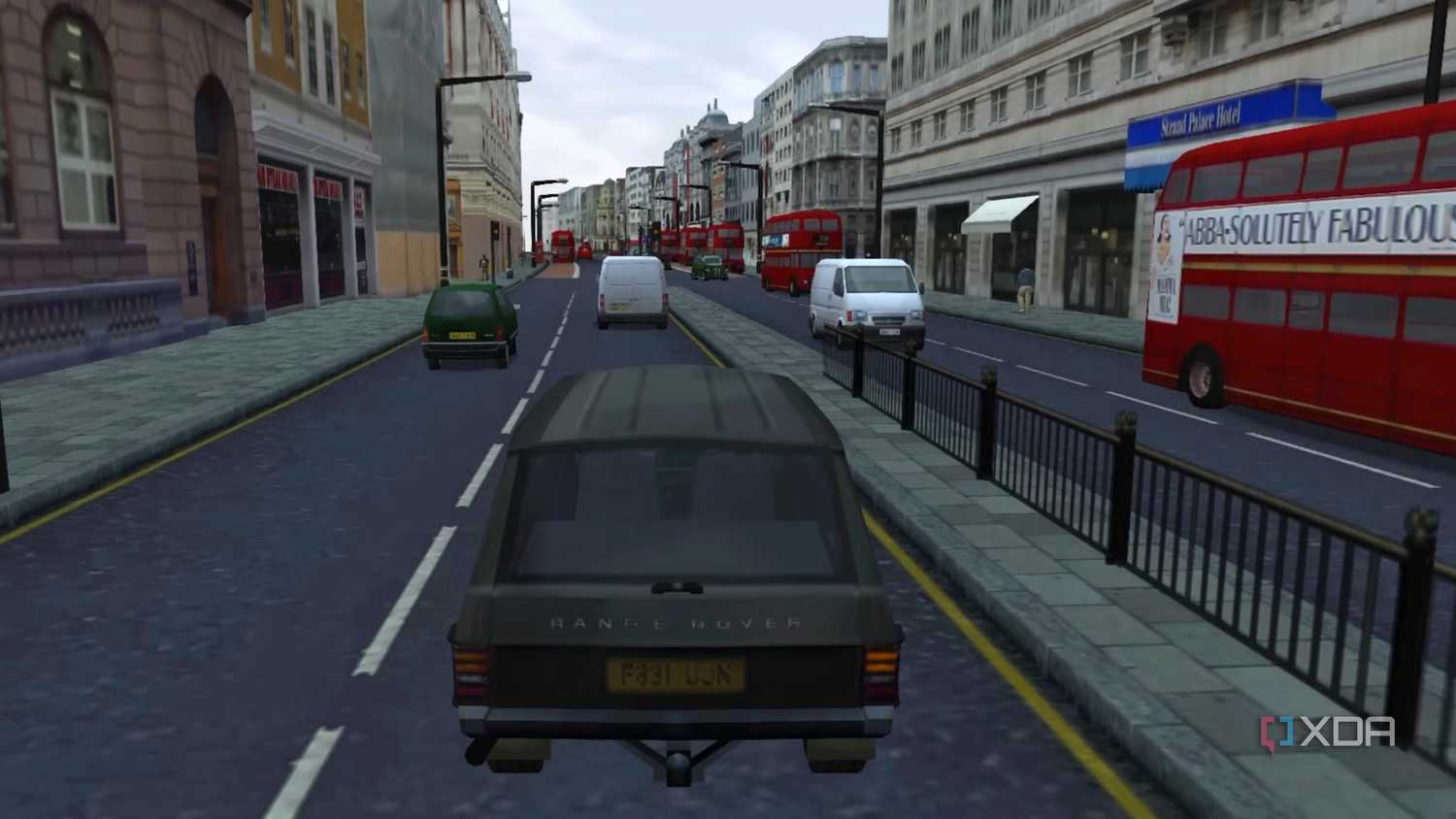A screenshot from the 2002 PS2 game, The Getaway.