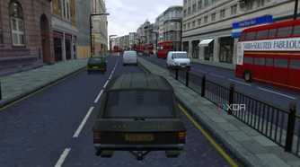 A screenshot from the 2002 PS2 game, The Getaway.